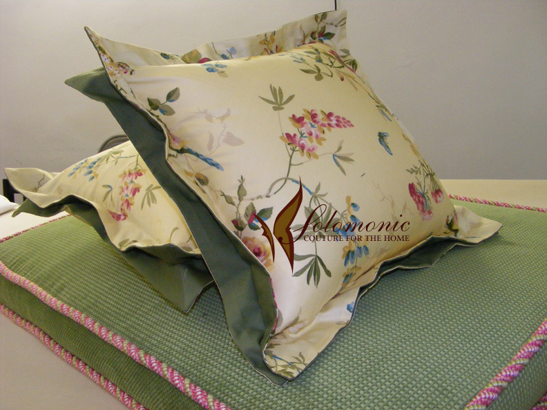 Pillows made with double flange and matching cushions with cord.jpg